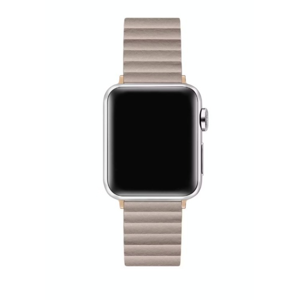 Posh Tech Riley Magnetic Leather Band Apple Watch 42/44/45/49mm Khaki Beige Nude